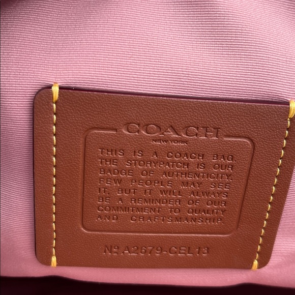 Coach Erin Shoulder Bag In Signature Canvas With Charms Purse Powder Pink - Picture 11 of 13